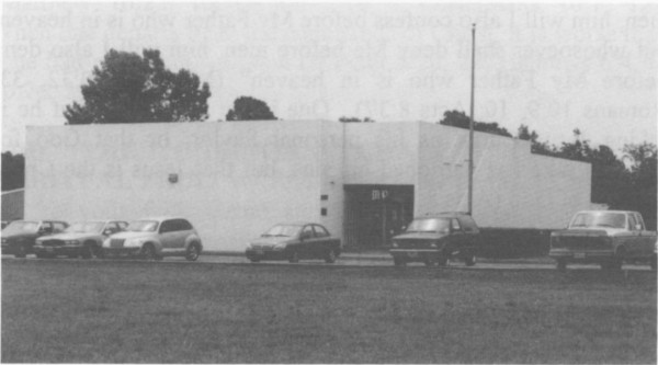 Grayscale image of Mission Printing building